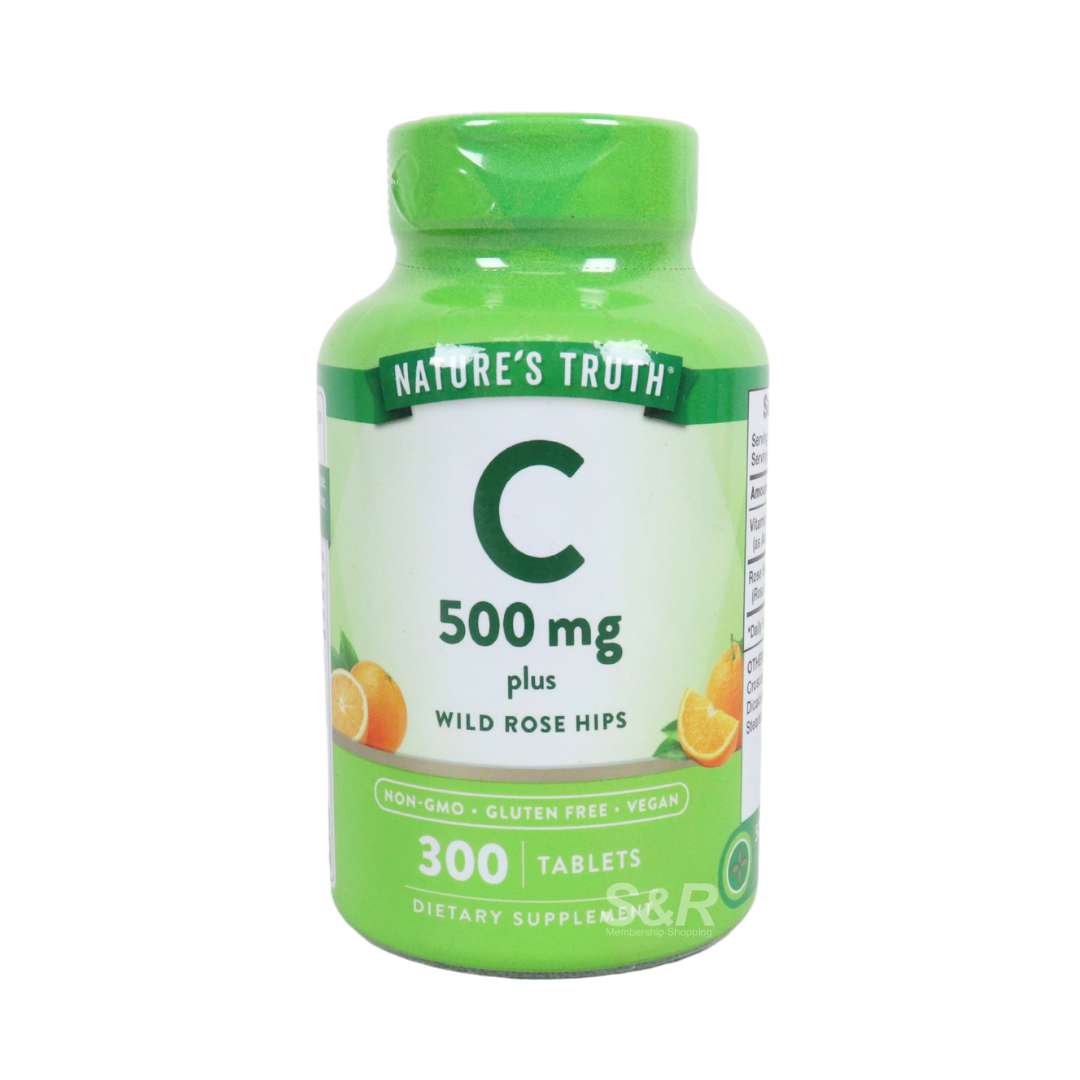 Nature's Truth Vitamin C 500mg + Wild Rose Hips 300 tablets